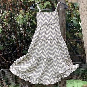 Mustard Pie Zeppelin Gray Chevron Tiered MaxiDress